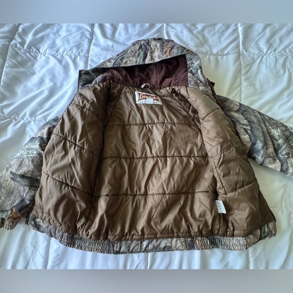 **Gamehide/Mossy Oak Break-Up Lined Camouflage Hunting Jacket Boy's Size L” - Picture 7 of 13
